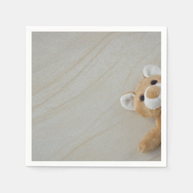 Serviette En Papier Teddy Bear sur Faux Marble (Devant)