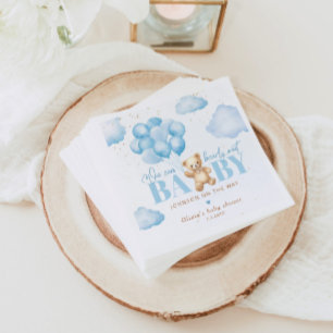 Serviette En Papier Teddy ours bleu nous pouvons faire l'attente baby