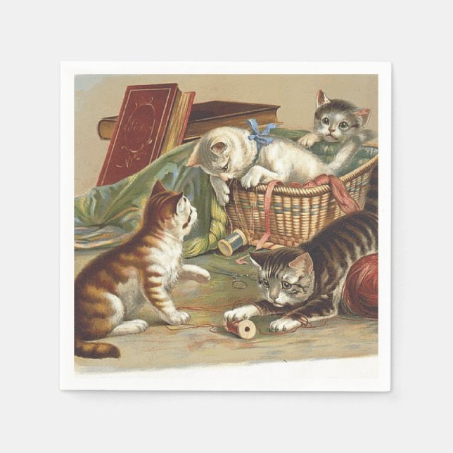 Serviette En Papier TEE Curious Cat (Devant)