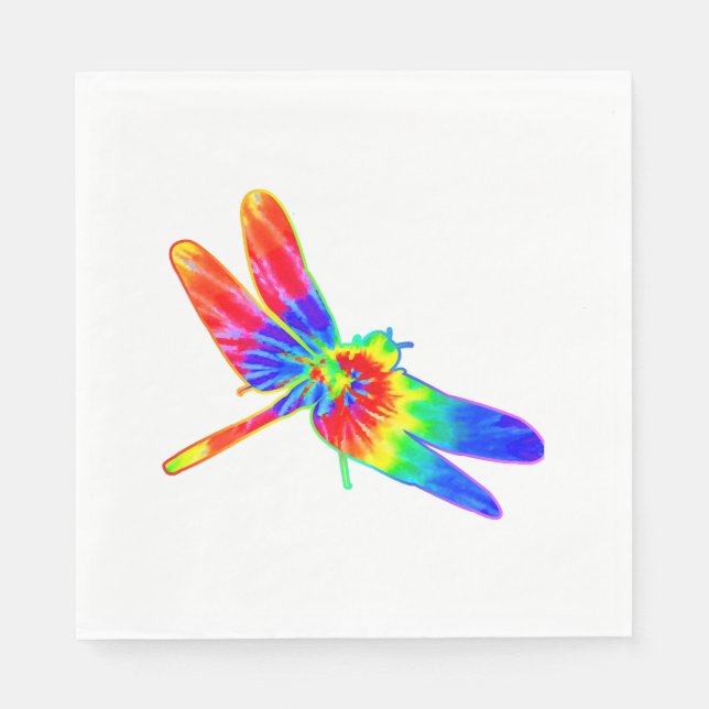 Serviette En Papier Tee de dragonfly Dye arc-en-ciel (Devant)