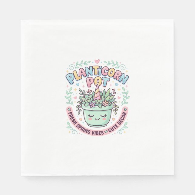 Serviette En Papier Tee-shirt graphique design graphique Pot Licorne P (Devant)