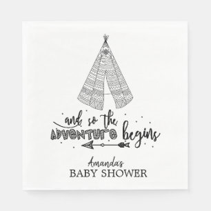 Serviette En Papier Teepee Adventure commence Baby shower papier servi