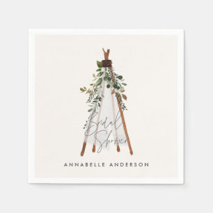 Serviette En Papier Teepee feuillage moderne jardin bohème élégant