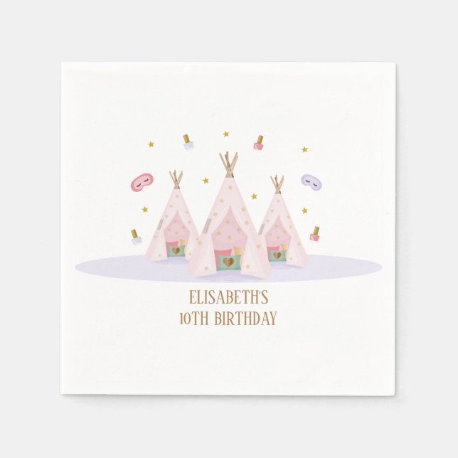 Serviette En Papier Teepee Spa fête d'anniversaire (Devant)