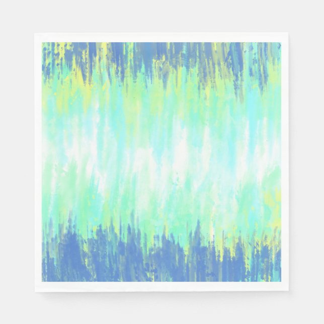 Serviette En Papier Teinture à tarte blanche bleu vert (Devant)