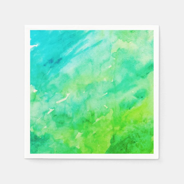 Serviette En Papier Teinture d'aquarelle Abstraite Neon (Devant)