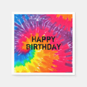 Serviette En Papier teinture de cravate de néon psychédélique sauvage