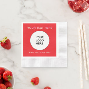 Serviette En Papier Téléchargement personnalisé Logo Noël Rouge Coined