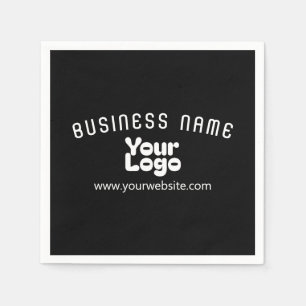 Serviette En Papier Télécharger le logo Rétro-Moderne Noir & Blanc (mo