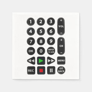 Serviette En Papier Télécommande TV avec bouton magnétoscope