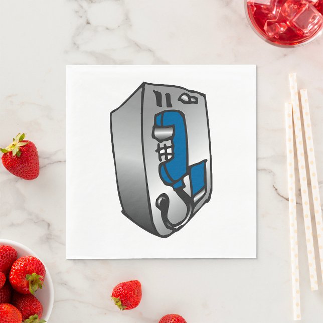 Serviette En Papier Téléphone Payphone bleu (Créateur téléchargé)