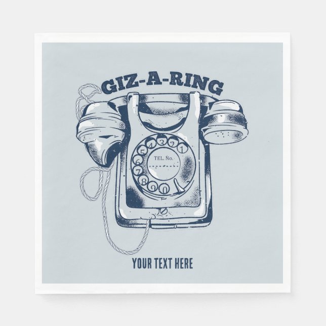 Serviette En Papier Téléphone rotatif Bleu (Devant)
