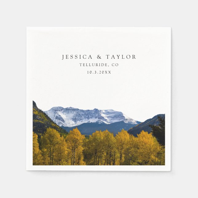 Serviette En Papier Telluride Mariage Photo personnalisée Cocktails se (Devant)