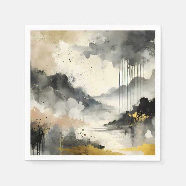 Serviette En Papier Tempête d'or (Devant)