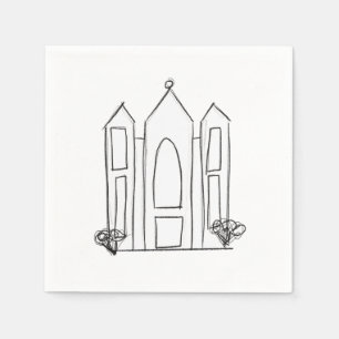 Serviette En Papier Temple mormon simple moderne LDS Salt Lake City