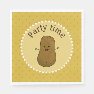 Serviette En Papier Temps de fête de la pomme de terre heureuse