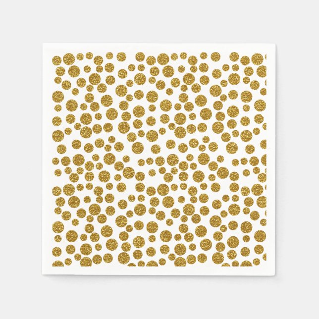 Serviette En Papier Tendance Chic Gold Pois Parties scintillant Photo  (Devant)