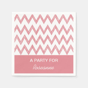 Serviette En Papier Tendance crayon rose clair Chevron Zigzags avec no