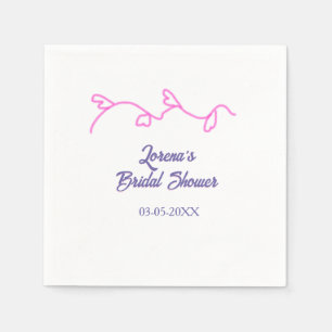 Serviette En Papier tendance de baby shower floral rose violet en form