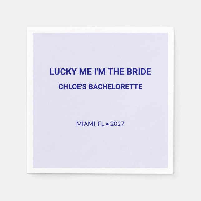 Serviette En Papier Tendance Nuit Navy Lucky Me  (Devant)