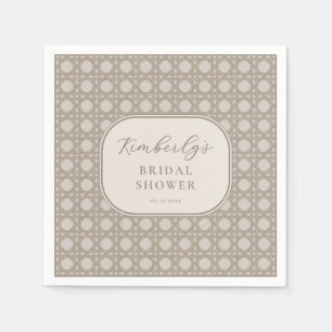 Serviette En Papier Tendance Vintage Canne Rotin Mariage Fête