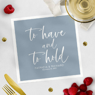 Serviette En Papier Tenir & Garder Calligraphie Moderne Mariage