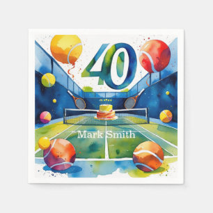 Serviette En Papier Tennis 40e anniversaire