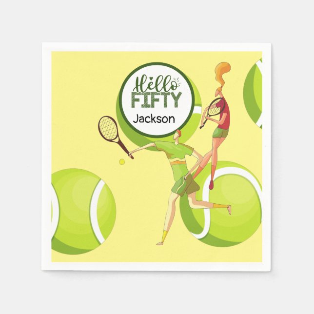 Serviette En Papier Tennis 50e anniversaire (Devant)