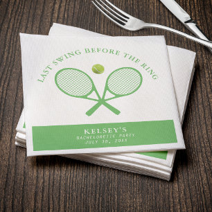 Serviette En Papier Tennis Bachelorette Dernière swing avant l'anneau