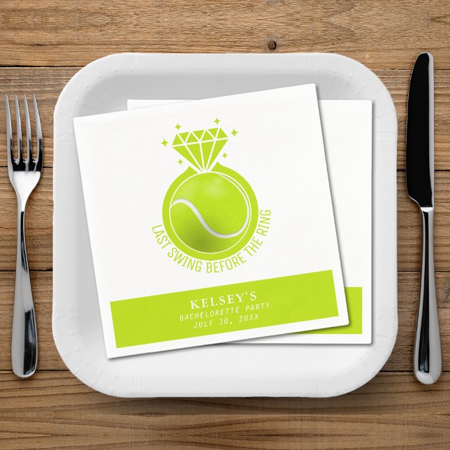 Serviette En Papier Tennis Bachelorette Dernière swing avant l'anneau (Tennis Bachelorette Last Swing Before the Ring Napkins
)