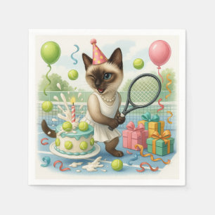 Serviette En Papier Tennis Cat Paw-some Anniversaire