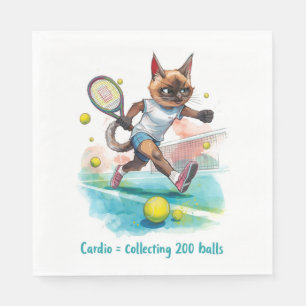 Serviette En Papier Tennis Funny Dire pour les Amoureux de les chats