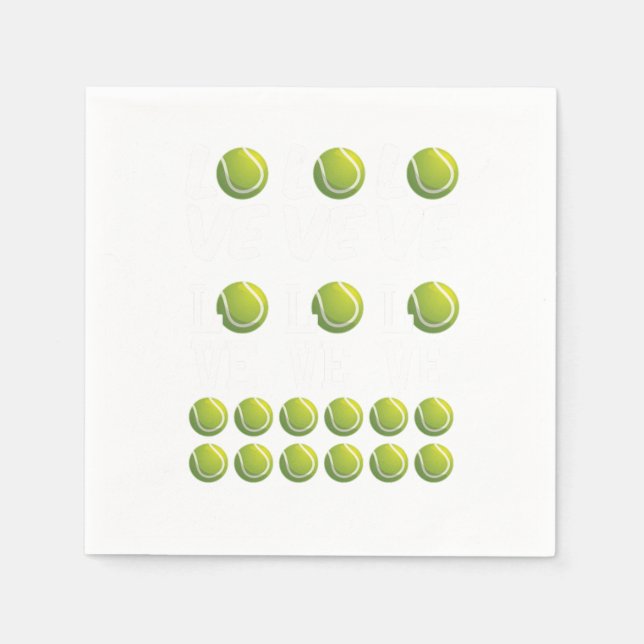 Serviette En Papier Tennis Love Ball Racquet Court Joueur Match Cadeau (Devant)