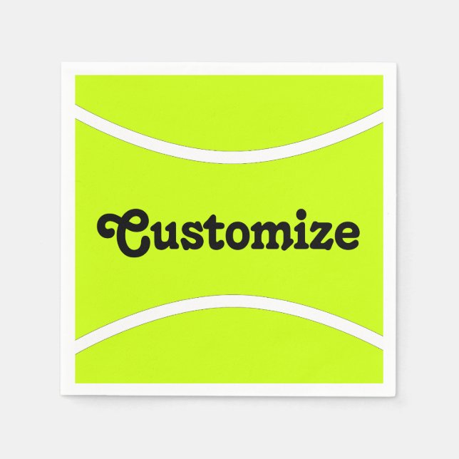 Serviette En Papier Tennis Party/Banquet Texte Personnalisé Cocktail S (Devant)