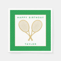 Tennis Party Chic Or et Vert Custom