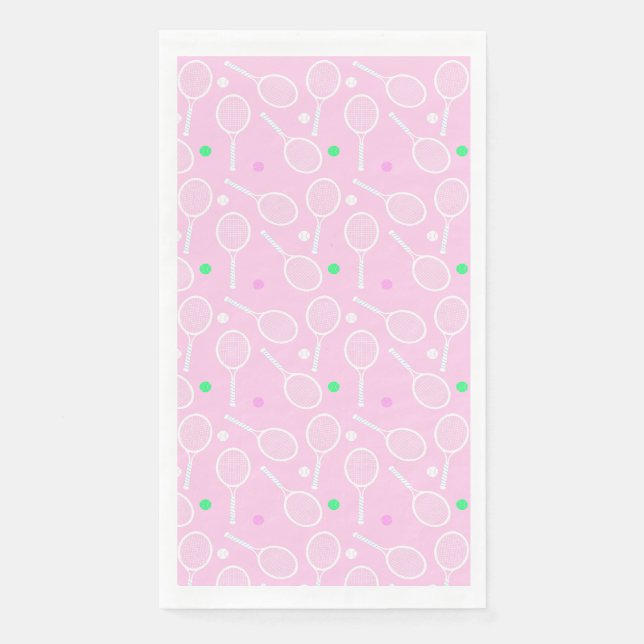 Serviette En Papier Tennis Racket Motif Pastel Pink Party (Devant)