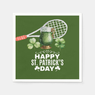 Serviette En Papier Tennis St. Patrick's day pour joueur de tennis