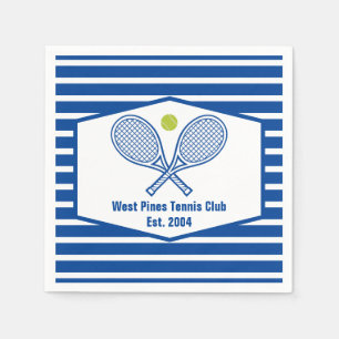 Serviette En Papier Tennis sur mesure Country Club Bleu rayé