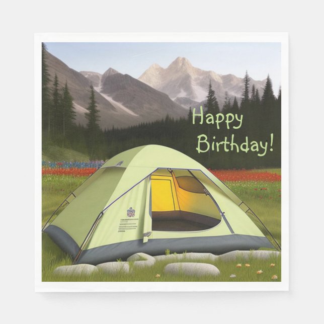 Serviette En Papier Tent Camping Anniversaire (Devant)