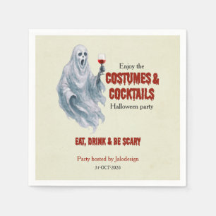 Serviette En Papier Tenue de fantôme effrayant Cocktail Soirée Hallowe