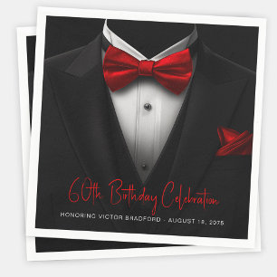 Serviette En Papier Tenue de soirée rouge et noir pour hommes pour fêt