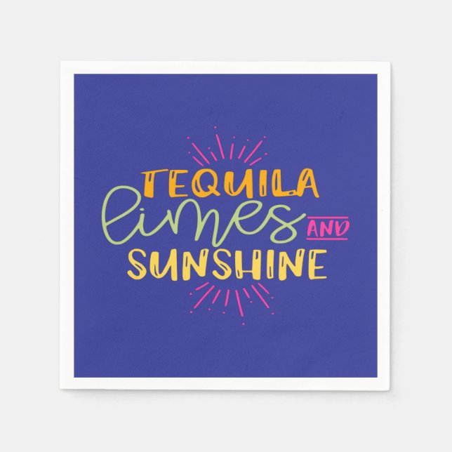 Serviette En Papier Tequila Limes Ensoleillement Fête Mexicaine Drôle (Devant)