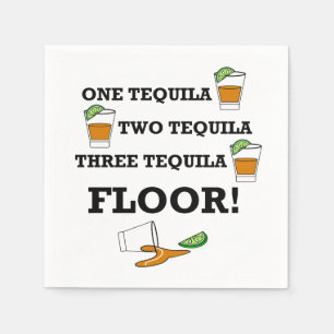 Serviette En Papier Tequila Verre Tiré Avec Cocktail Lime Wedge