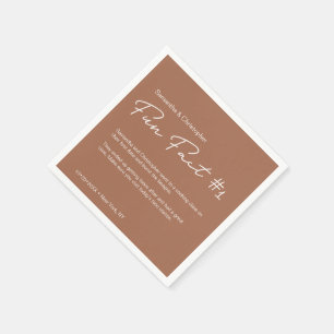 Serviette En Papier Terra cotta orange Simple Couple fun fact Mariage