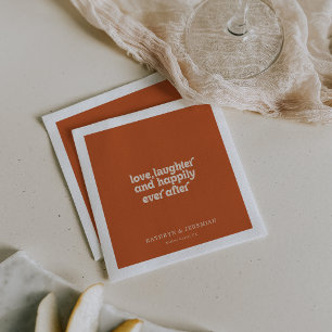 Serviette En Papier Terracotta Amour Rires et Heureux pour Toujours