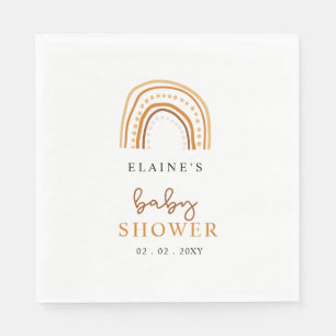 Serviette En Papier Terracotta Boho Arc-en-ciel Baby shower neutre ent