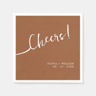 Serviette En Papier Terracotta Chefs Mariage Napkins Script