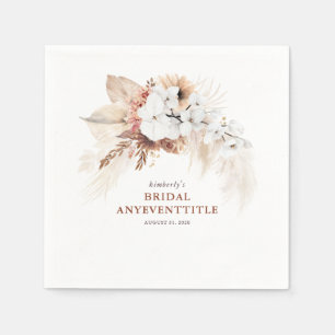Serviette En Papier Terracotta Floral Pampas Grass Tout Événement