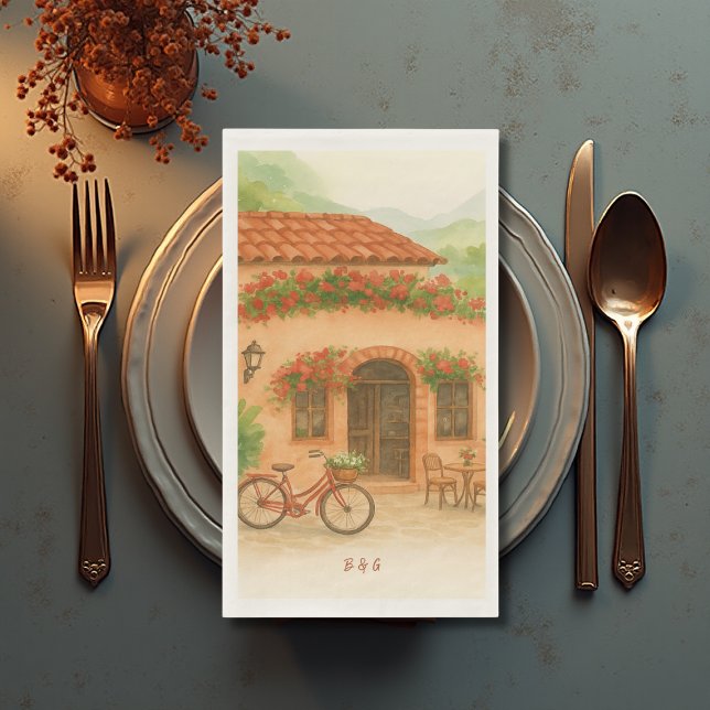 Serviette En Papier Terracotta Hacienda espagnole Destination Mariage (Créateur téléchargé)