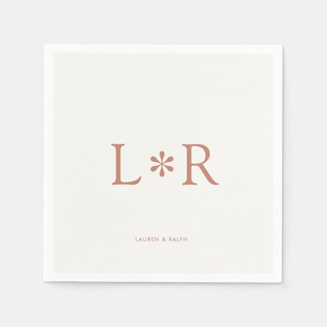 Serviette En Papier Terracotta & Ivory | Stylish Modern  (Devant)